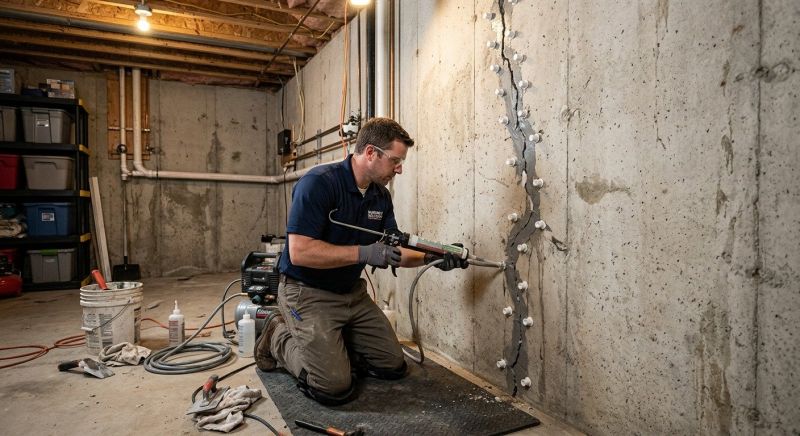 Basement Crack Repair in Prince William County, VA